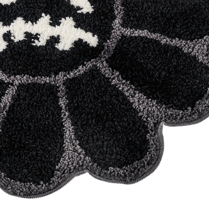 Smiling Face Tufted Rug Flower Art Rug for Bedroom