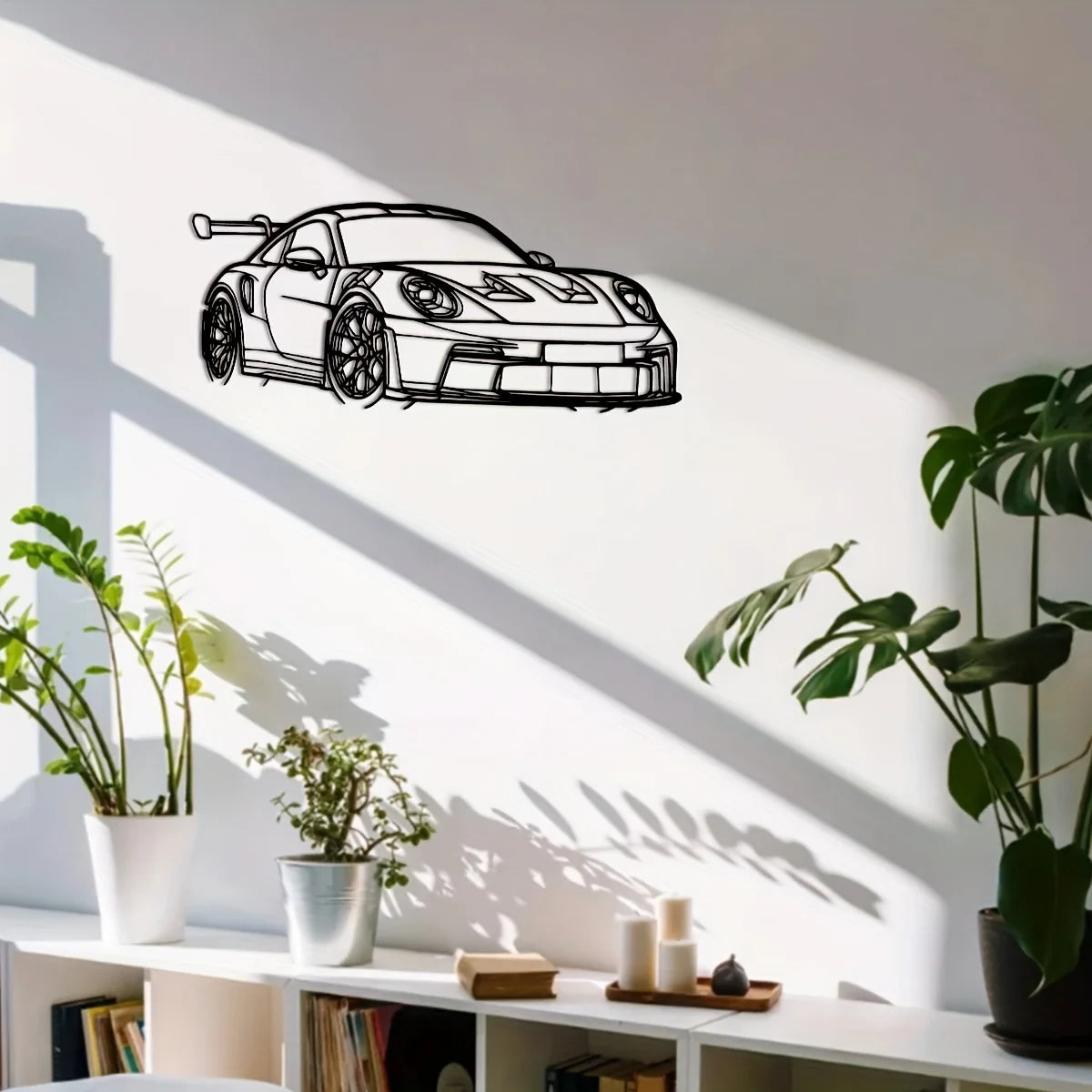 Modern Iron Home Decor Sign, Dynamic Racing Ca Decor