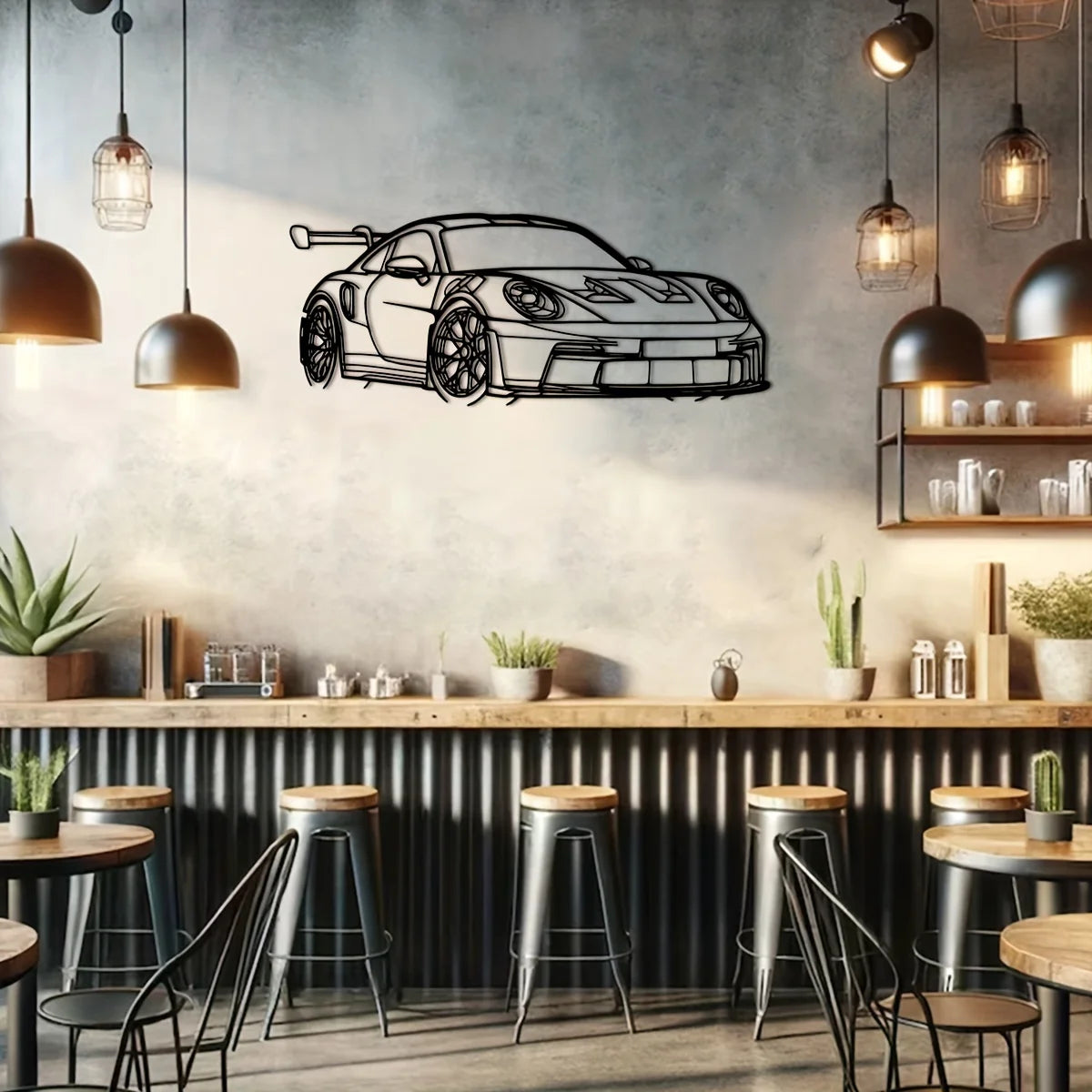 Modern Iron Home Decor Sign, Dynamic Racing Ca Decor
