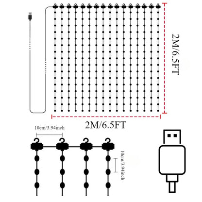 RGB Curtain Smart String Fairy Lights