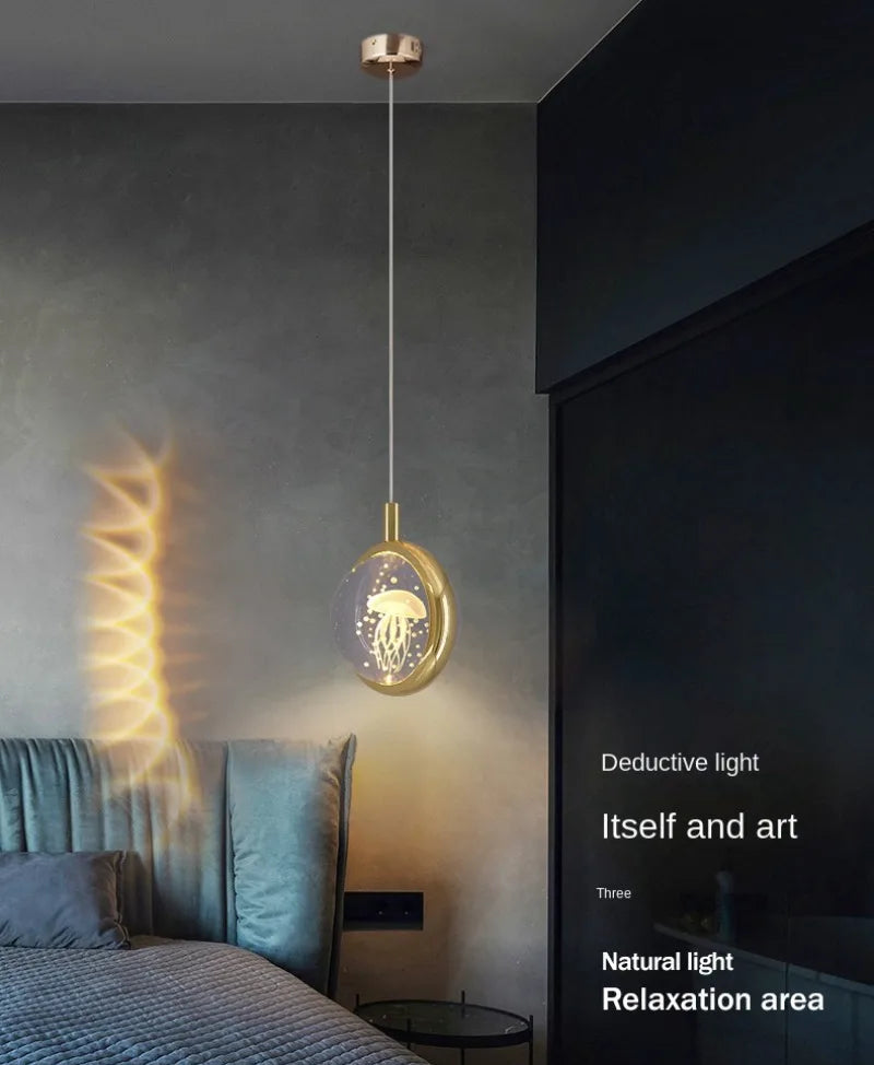 Modern Nordic Crystal Halo Pendant Light