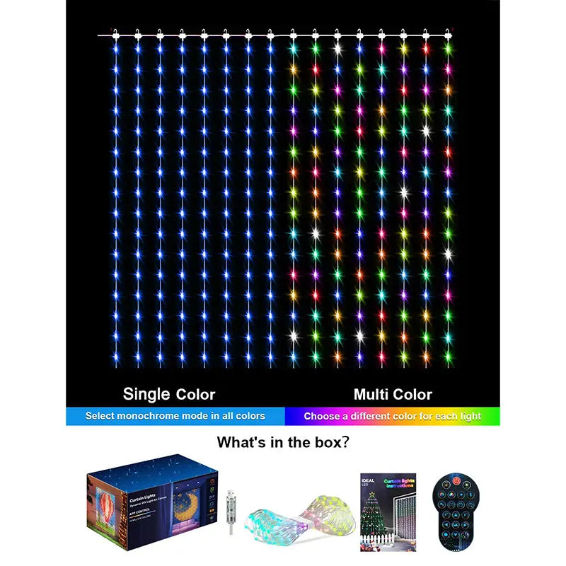 RGB Curtain Smart String Fairy Lights