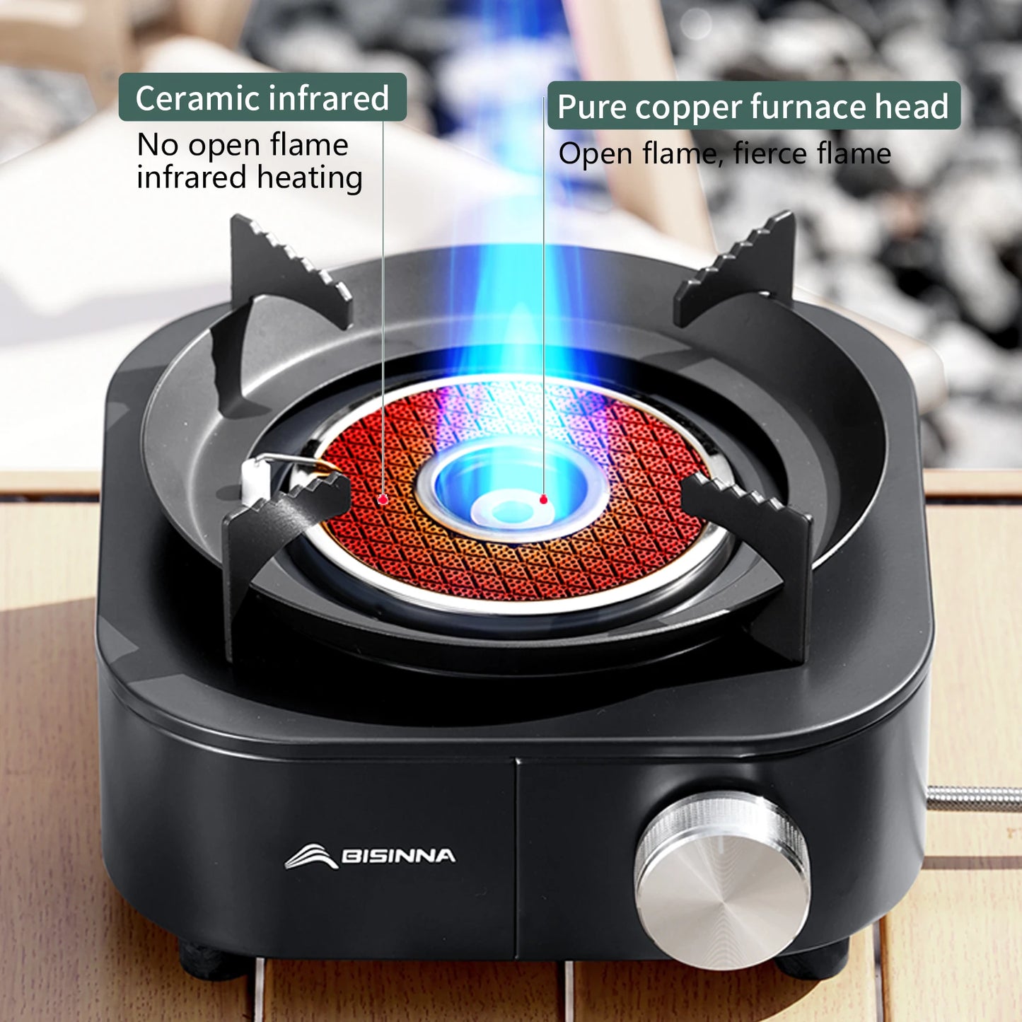4000W High-power Stove Portable Lightweight Gas Burner Picnic Hiking