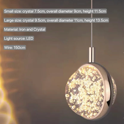 Modern Nordic Crystal Halo Pendant Light