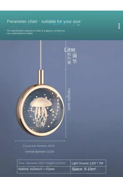 Modern Nordic Crystal Halo Pendant Light