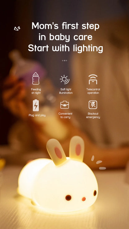 Touch Sensor RGB LED Rabbit Night Light