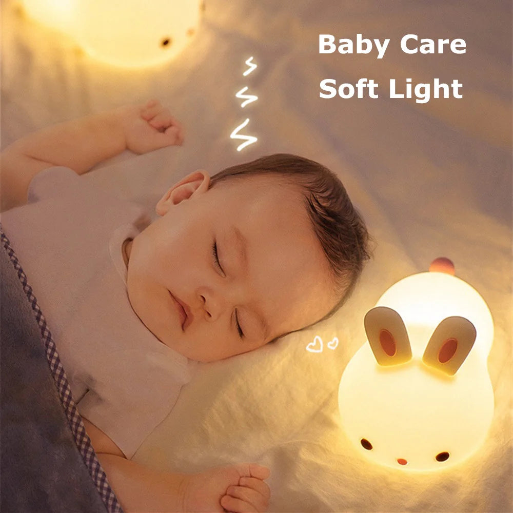 Touch Sensor RGB LED Rabbit Night Light
