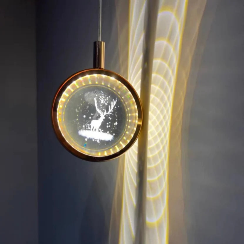 Modern Nordic Crystal Halo Pendant Light