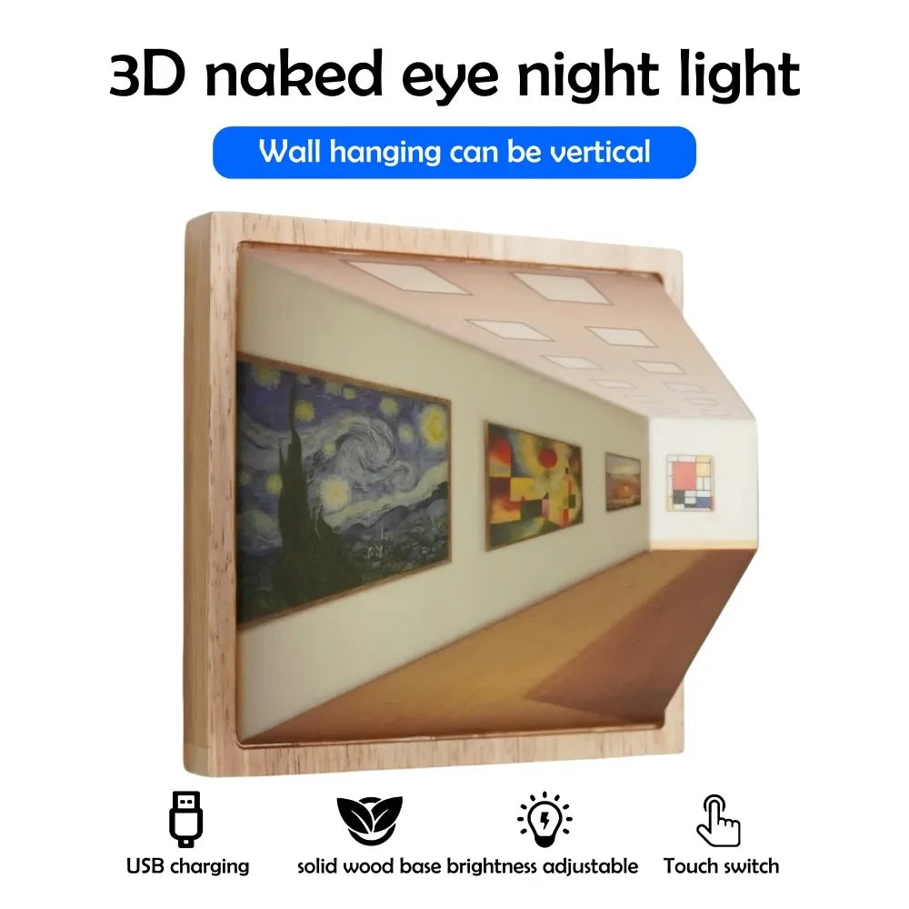 3D Naked Eye Vision Night Light Wall Lamp