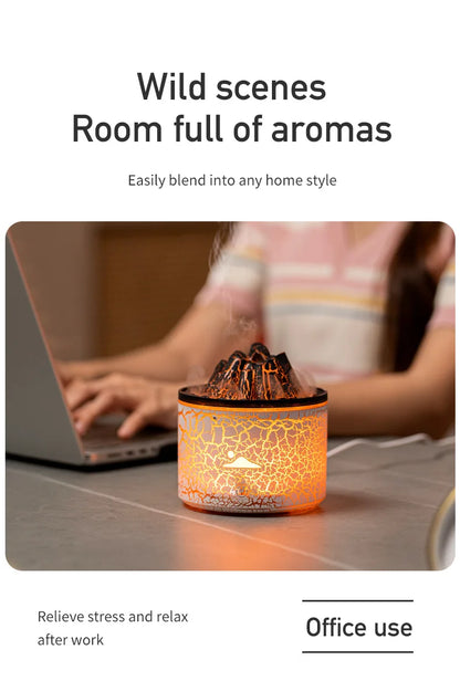 Flame Volcano Humidifier Aroma Diffuser Ultrasonic Mist