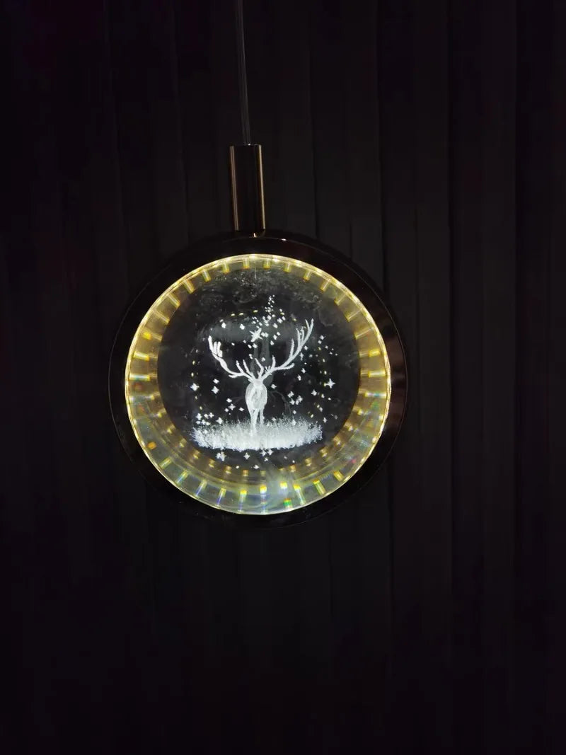 Modern Nordic Crystal Halo Pendant Light