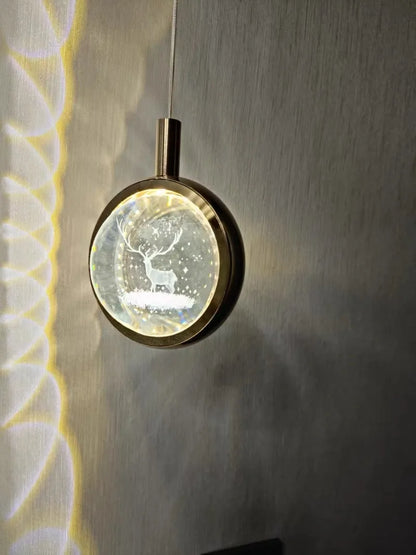 Modern Nordic Crystal Halo Pendant Light