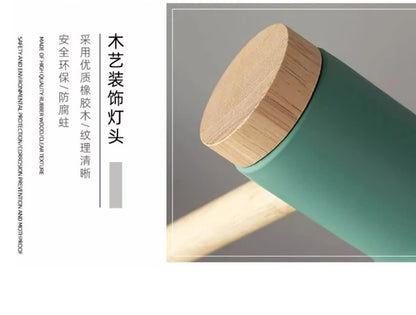 Nordic Table Lamp Wooden Art LED Turn Head