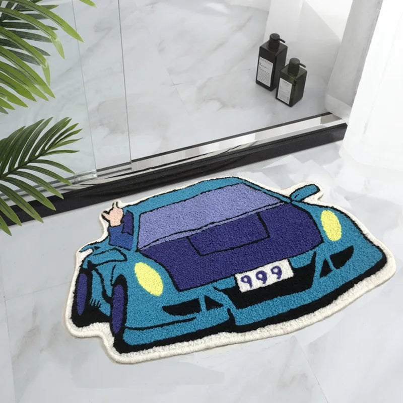 New car graphic sheep carpet non-slip decorative floor mat