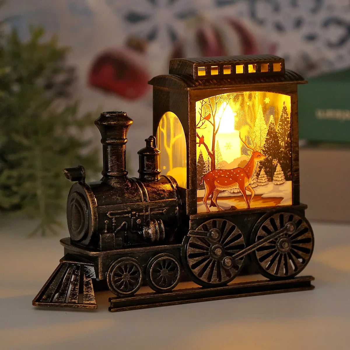 LED Lights Vintage Portable Train Night Lamp