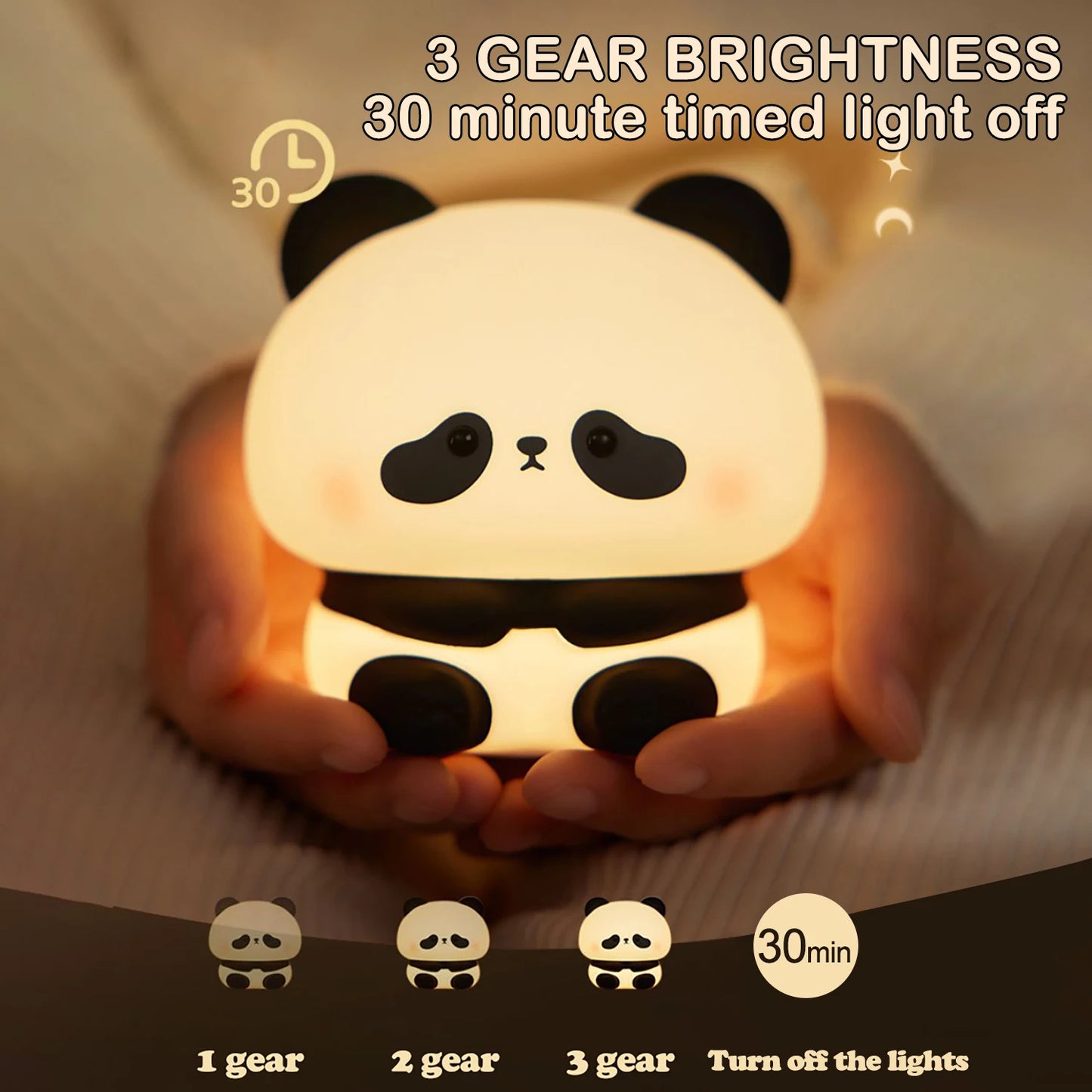 LED Light Panda Cartoon Animals Silicone Lamp