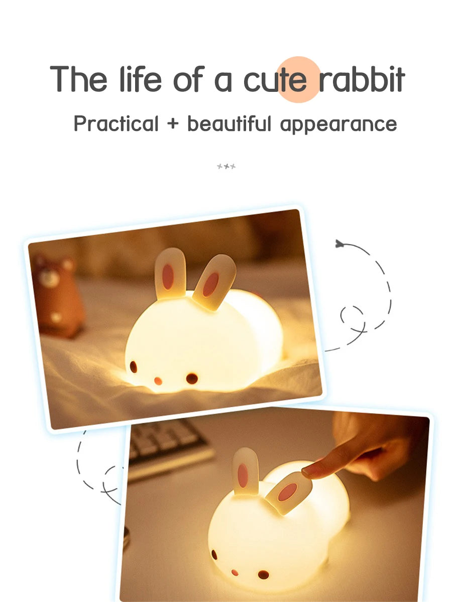 Touch Sensor RGB LED Rabbit Night Light