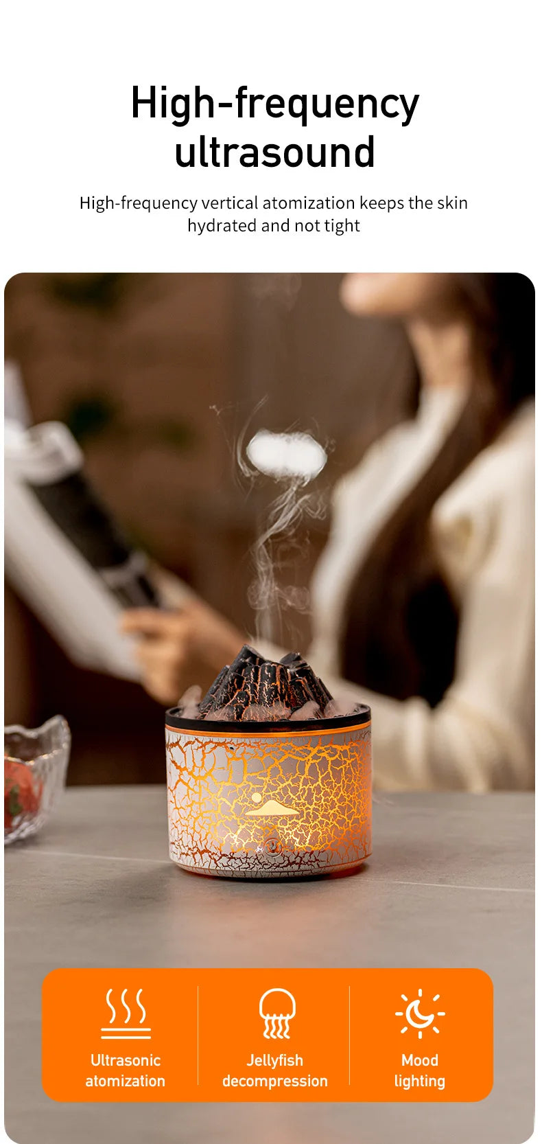 Flame Volcano Humidifier Aroma Diffuser Ultrasonic Mist