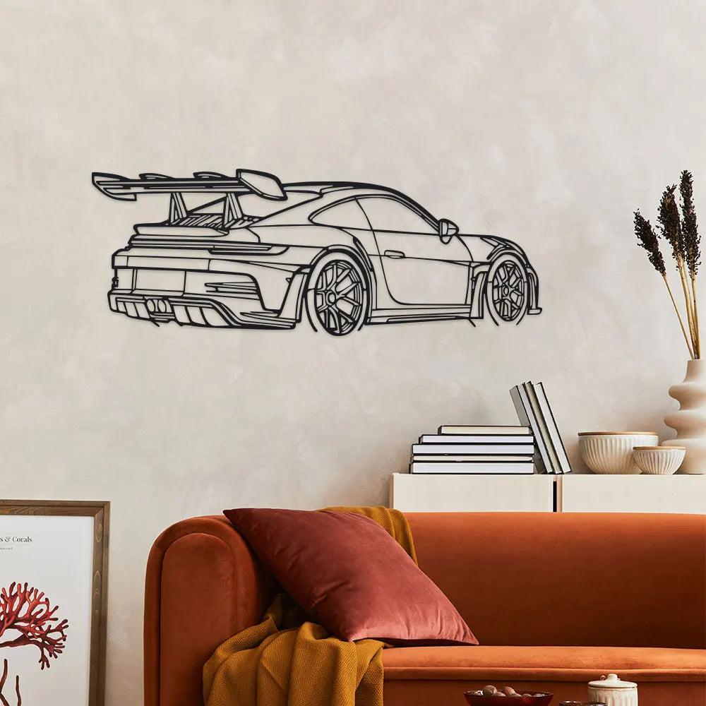 Car Metal Wall Art Design with Spoiler & Exhaust Pipes
