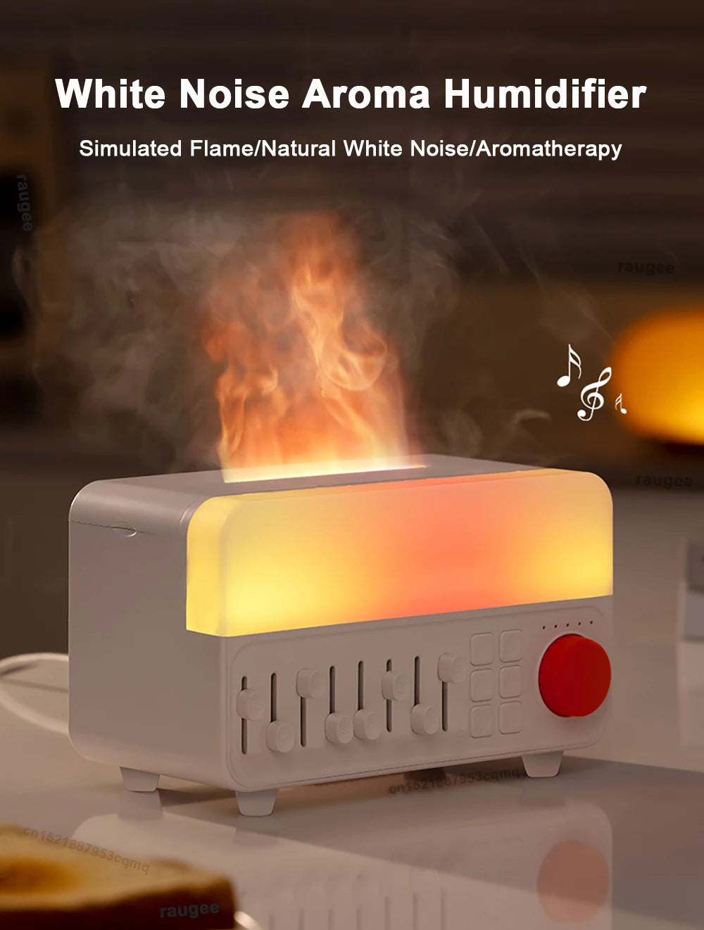 Essential Oil Diffuser With Musical Function Portable Mini Flame