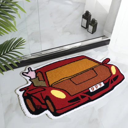New car graphic sheep carpet non-slip decorative floor mat