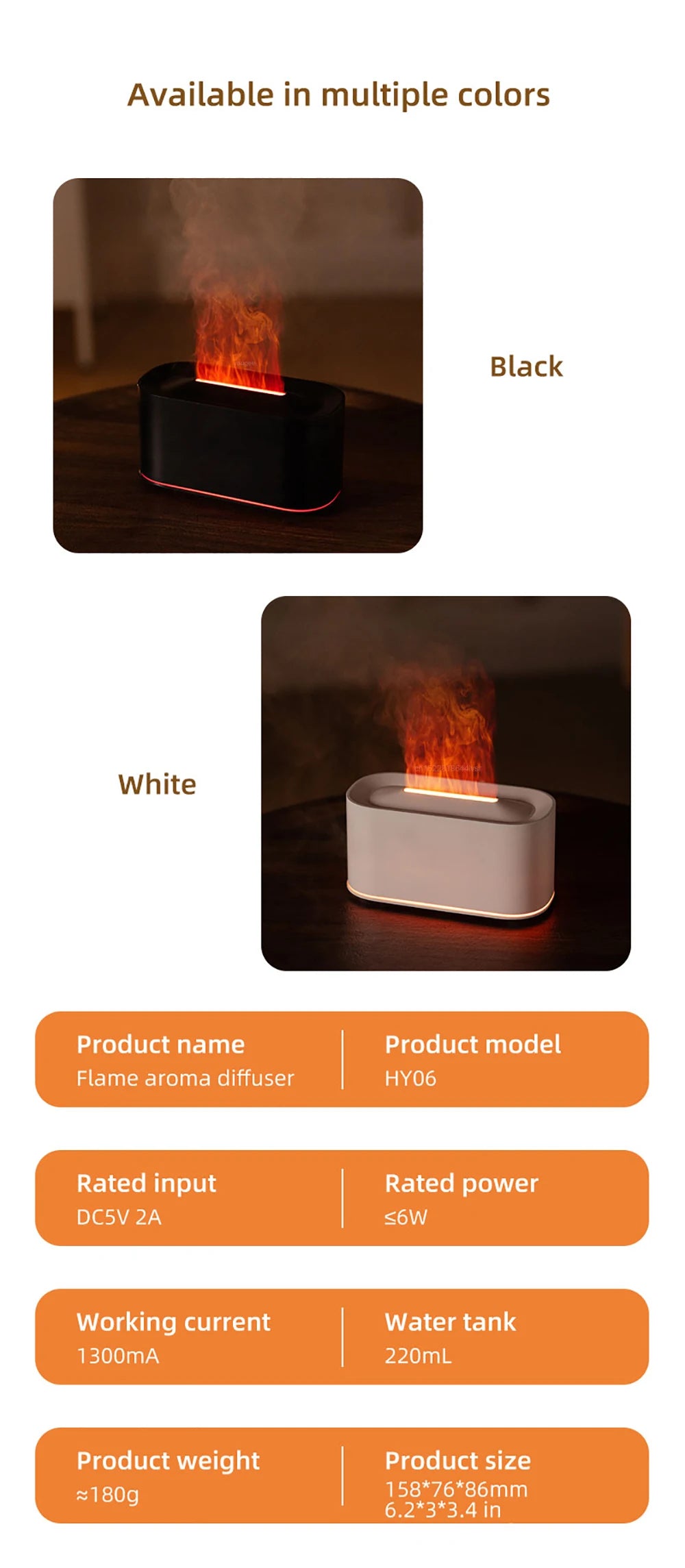 Humidifier USB Desktop Flame Humidifier for Home Mini Air Humidifier