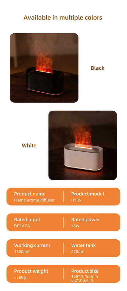 Humidifier USB Desktop Flame Humidifier for Home Mini Air Humidifier
