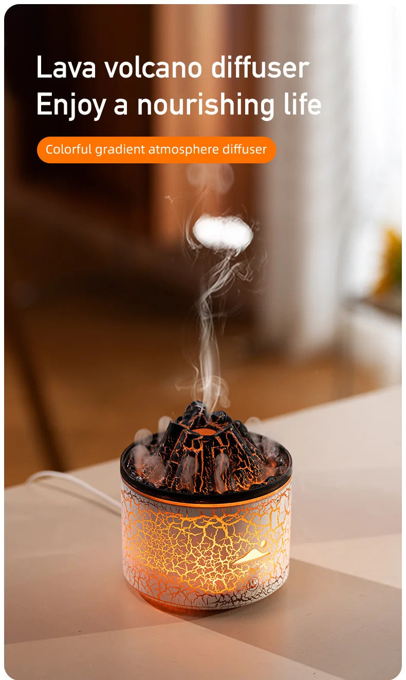 Flame Volcano Humidifier Aroma Diffuser Ultrasonic Mist