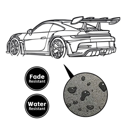 Car Metal Wall Art Design with Spoiler & Exhaust Pipes