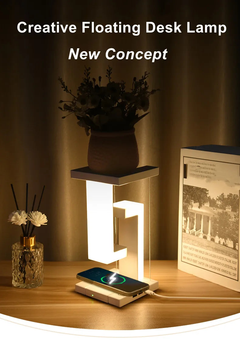 Novelty Floating Levitating Glow Wireless Charging Lamp