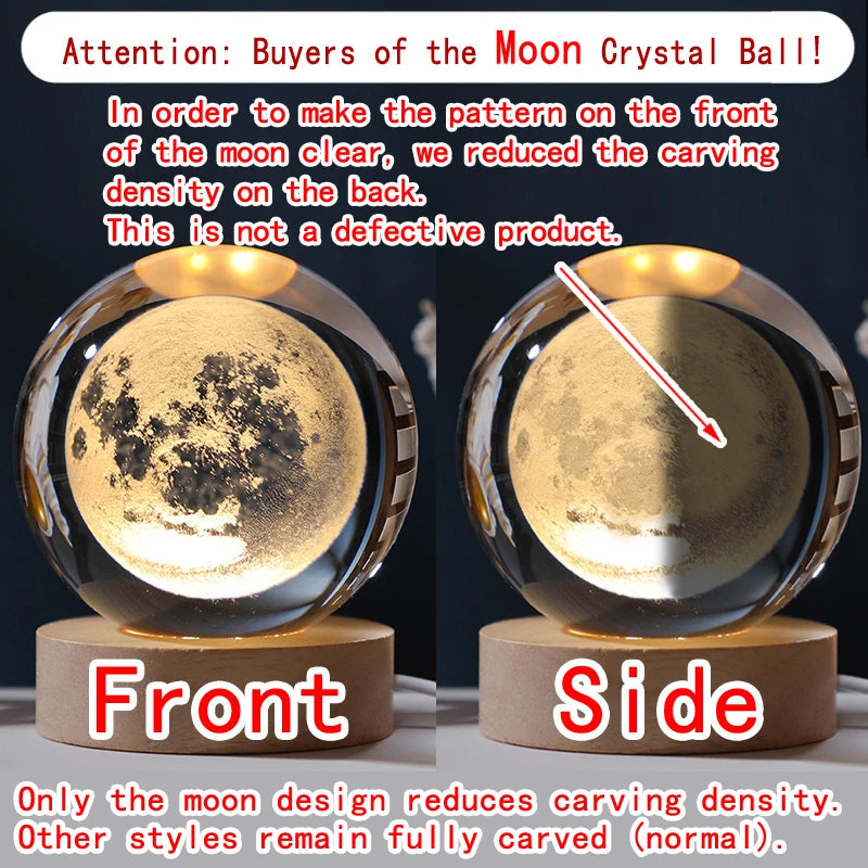 Unique 3D Crystal Ball Night Light Led Lamp