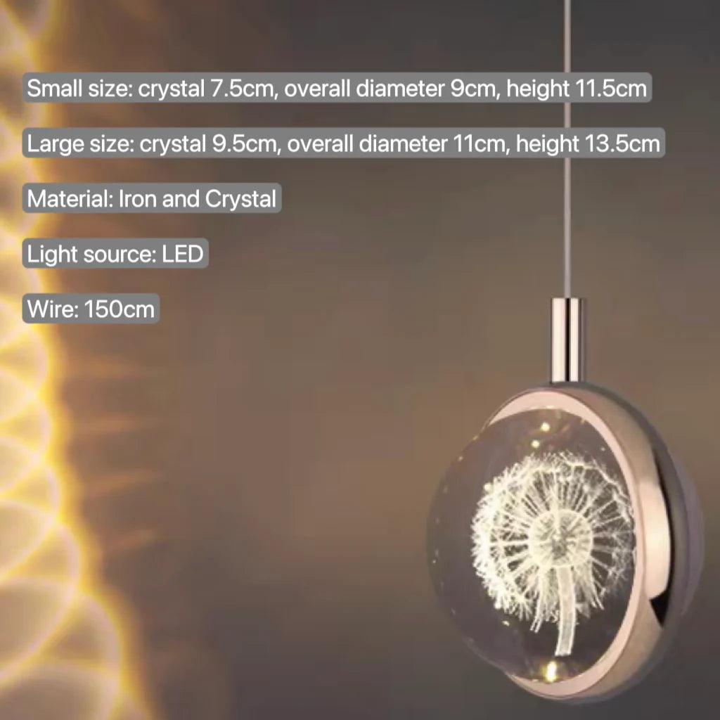 Modern Nordic Crystal Halo Pendant Light