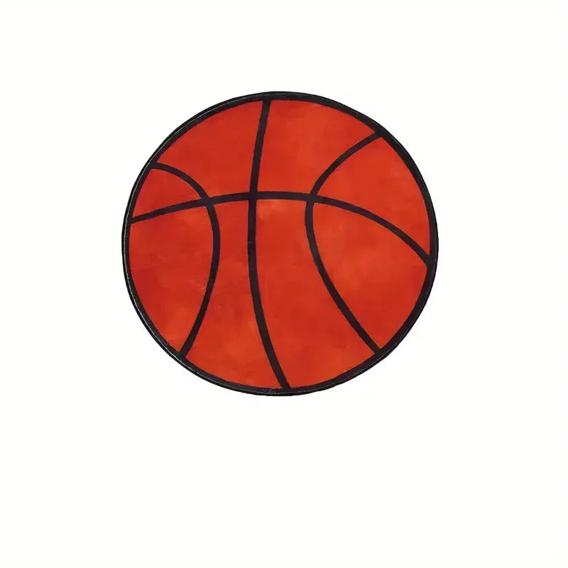 Basketball Pattern Round Rug Non-Slip Washable Home Decor