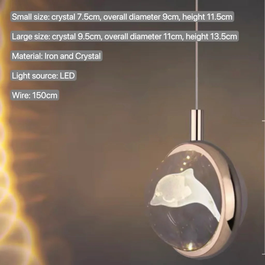 Modern Nordic Crystal Halo Pendant Light