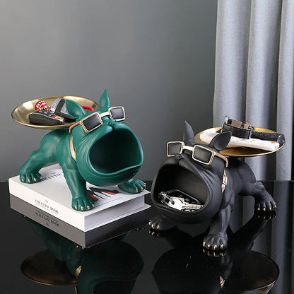 Home Decor Bulldog Figurine Dog Statue Key Storage Box