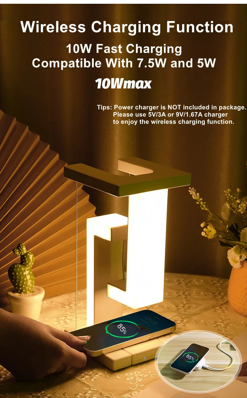 Novelty Floating Levitating Glow Wireless Charging Lamp