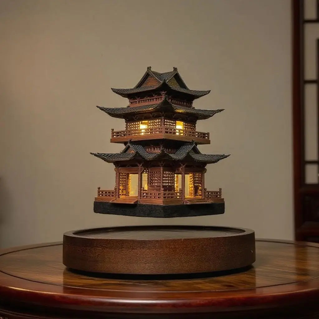 Magnetic Levitating Architectural Floating Tower Desk Decor