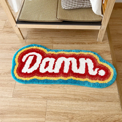Letter Element Rug Rainbow Fluffy Tufted Rug