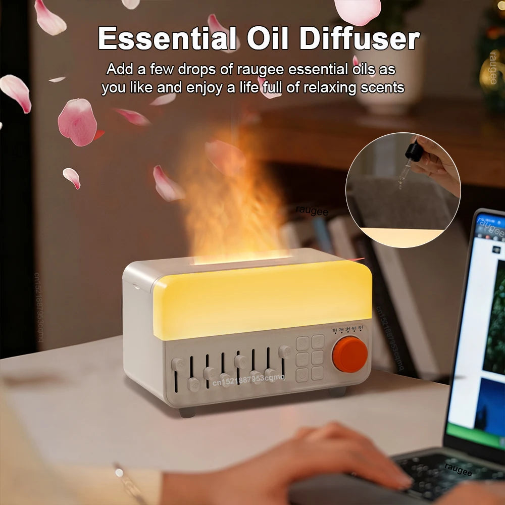 Essential Oil Diffuser With Musical Function Portable Mini Flame