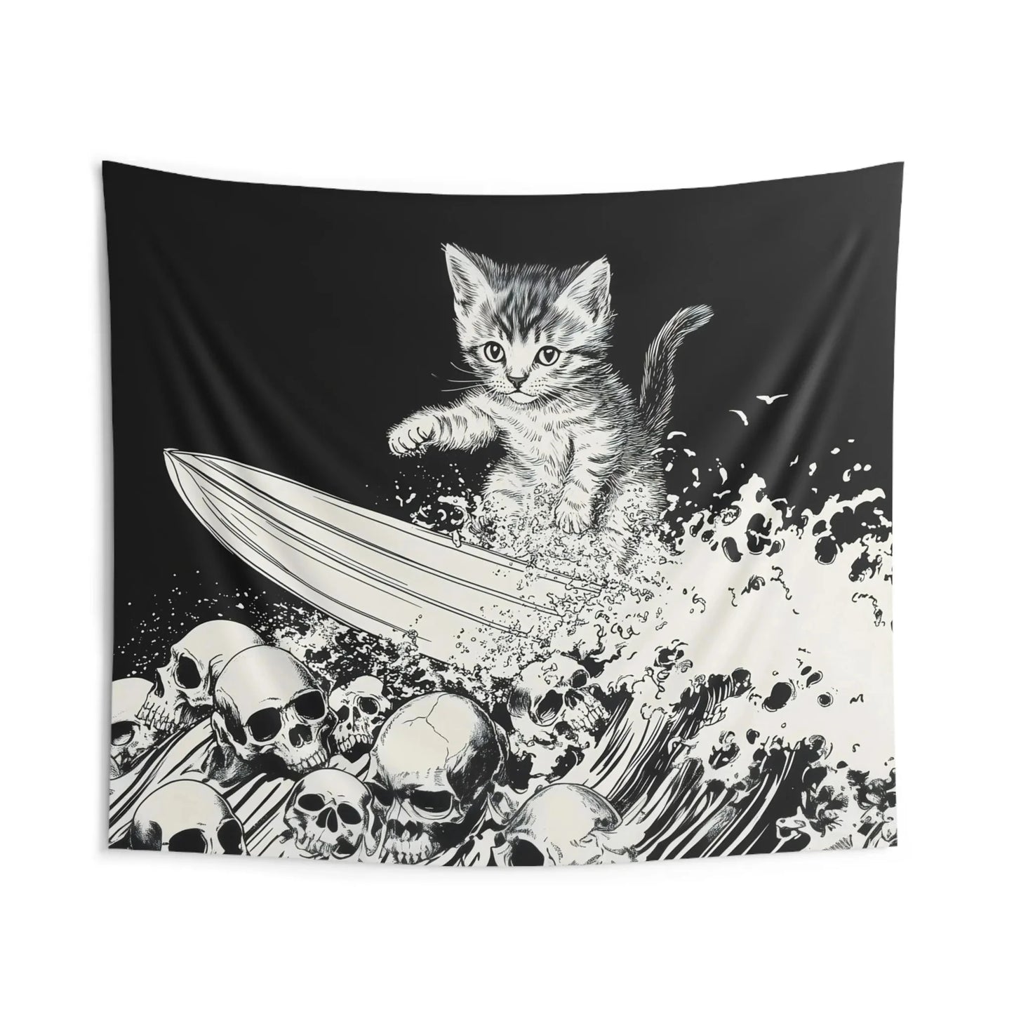 Heavy Metal Kitten Tapestry Unhinged Wall Art