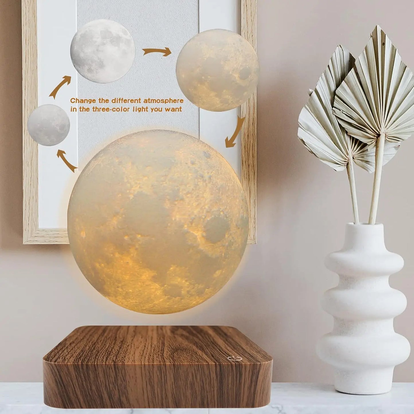 Levitating Moon Magnetic Floating Night Table 3D LED Lamp