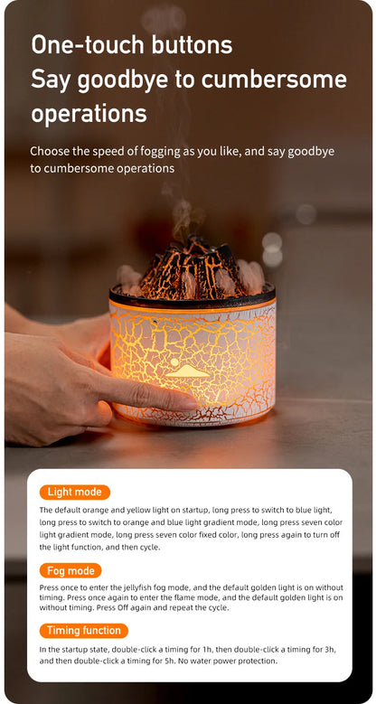 Flame Volcano Humidifier Aroma Diffuser Ultrasonic Mist