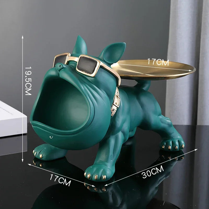 Home Decor Bulldog Figurine Dog Statue Key Storage Box